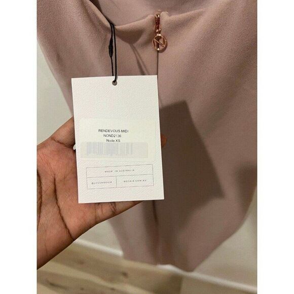 Nookie NWT Revolve Blush Pink Rendevous Square Neck Bodycon Midi Dress - Picture 6 of 12